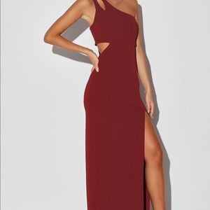 One shoulder cut out maxi dress